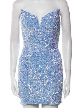 Portia & Scarlett NEW W TAGS Sheath Dress, Blue Sequence, Sz XS (2)